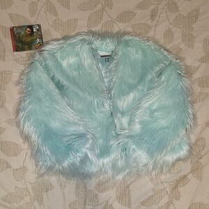 Taylor Swift Mint Faux Fur Coat M/L with The Life of a Showgirl CD with Poster